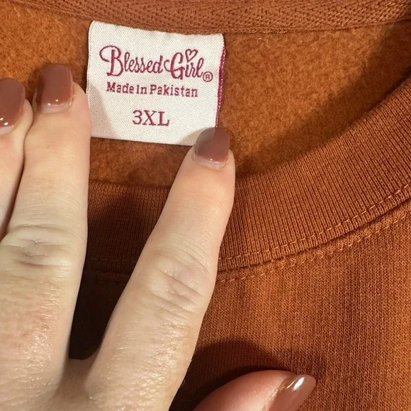 Blessed Girl Fall For Jesus Sweatshirt-Rust Color-3XL - Picture 3 of 8